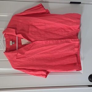 5 For 25 A New Day Women's Pink Button Up Shirt Pink Medium NWT